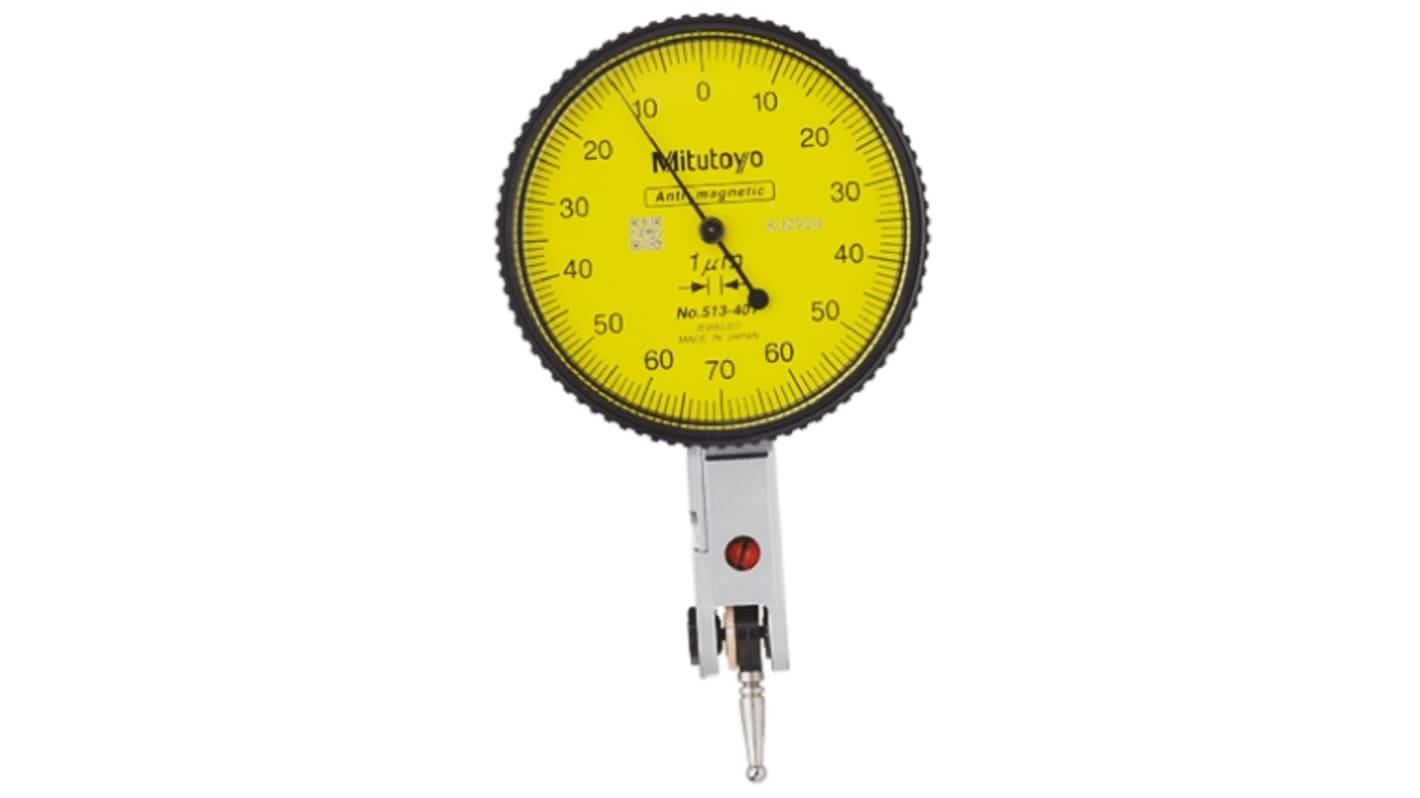 Mitutoyo 513-401-10E Metric DTI Gauge, +0.14mm Max. Measurement, 0.001 mm Resolution, 3 μm Accuracy