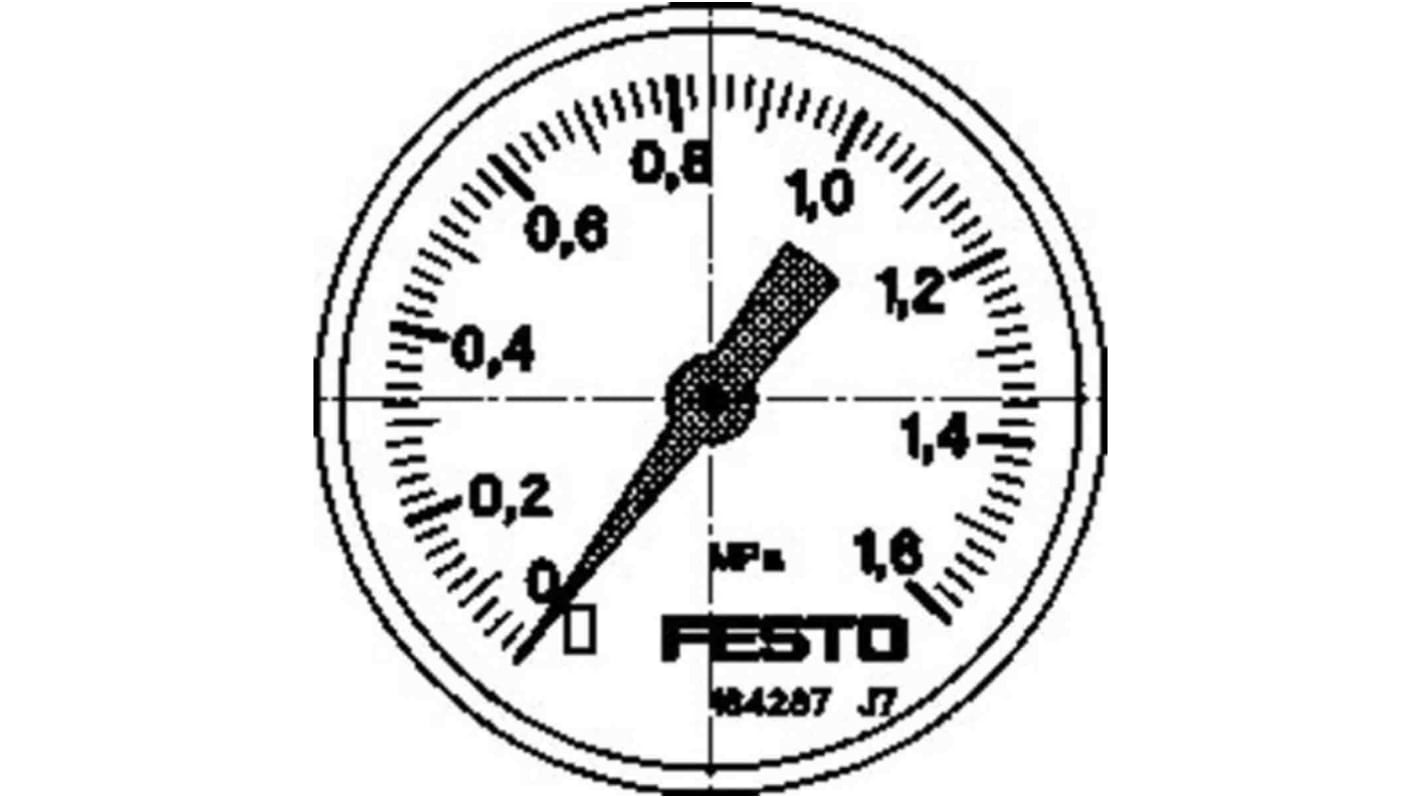 Festo Dial Pressure Gauge 16bar, MA-40-1,6-G1/8-MPA, 0bar min., 192733