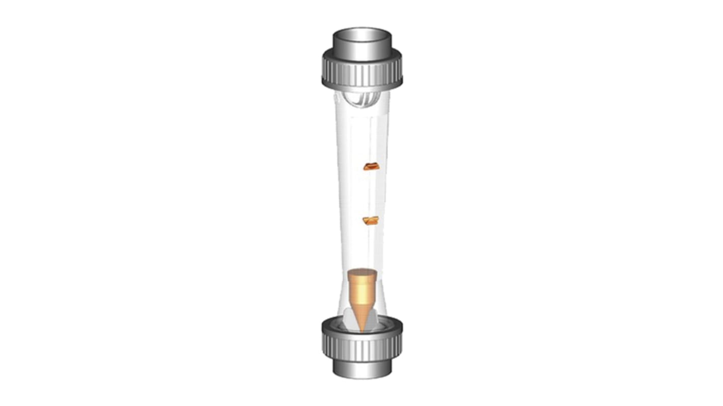 Georg Fischer Variable Area Flow Meter for Liquid, 5 L/h Min, 50 L/h Max