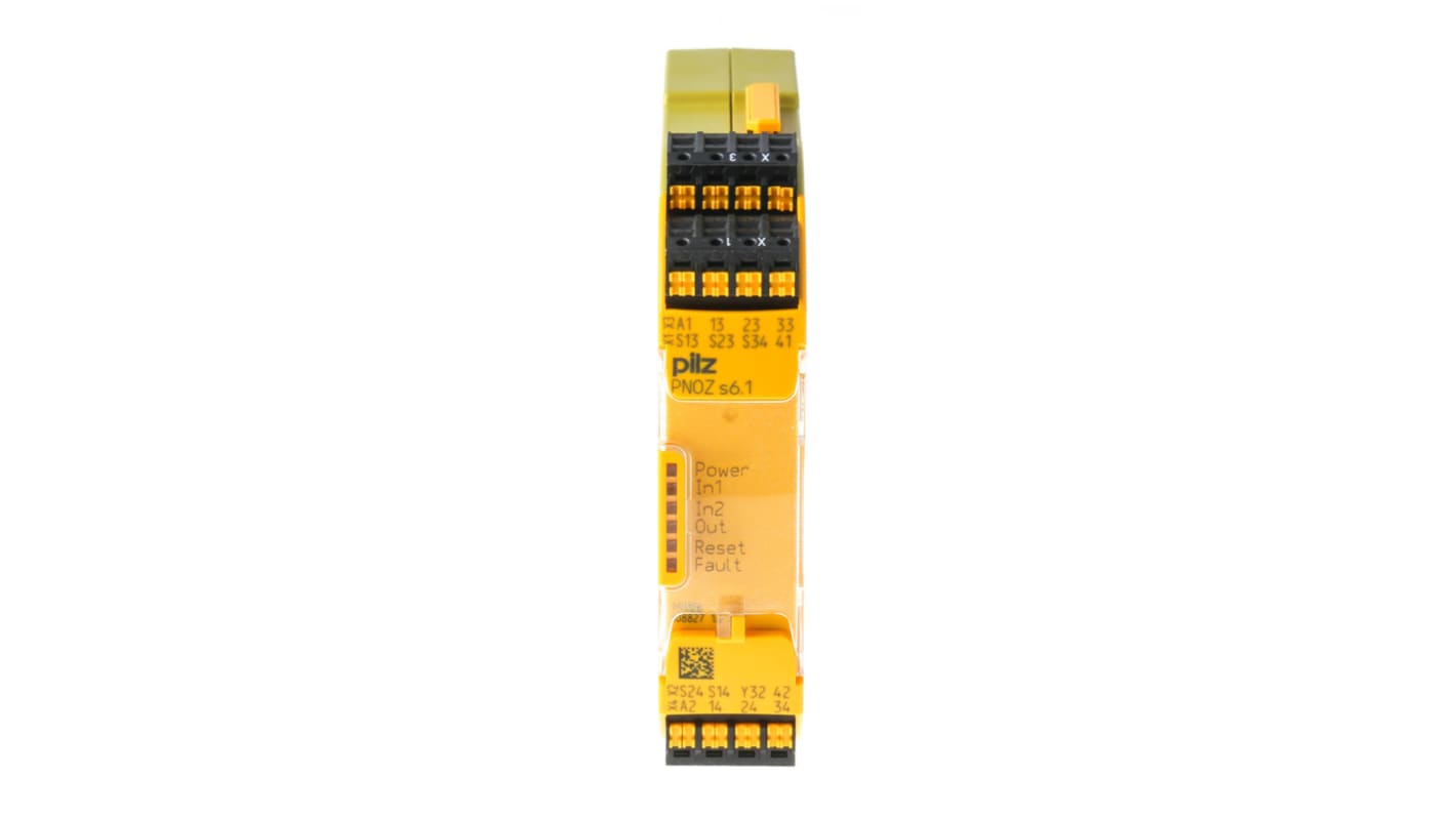 Pilz Dual-Channel Safety Switch Safety Relay, 24V dc, 3 Safety Contact(s)