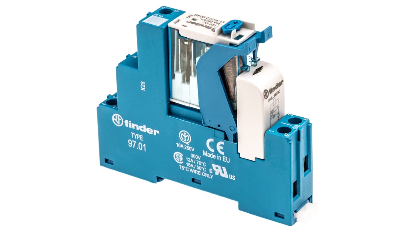 Finder  DIN Rail Mount Interface Relay, 12V dc Coil, SPDT