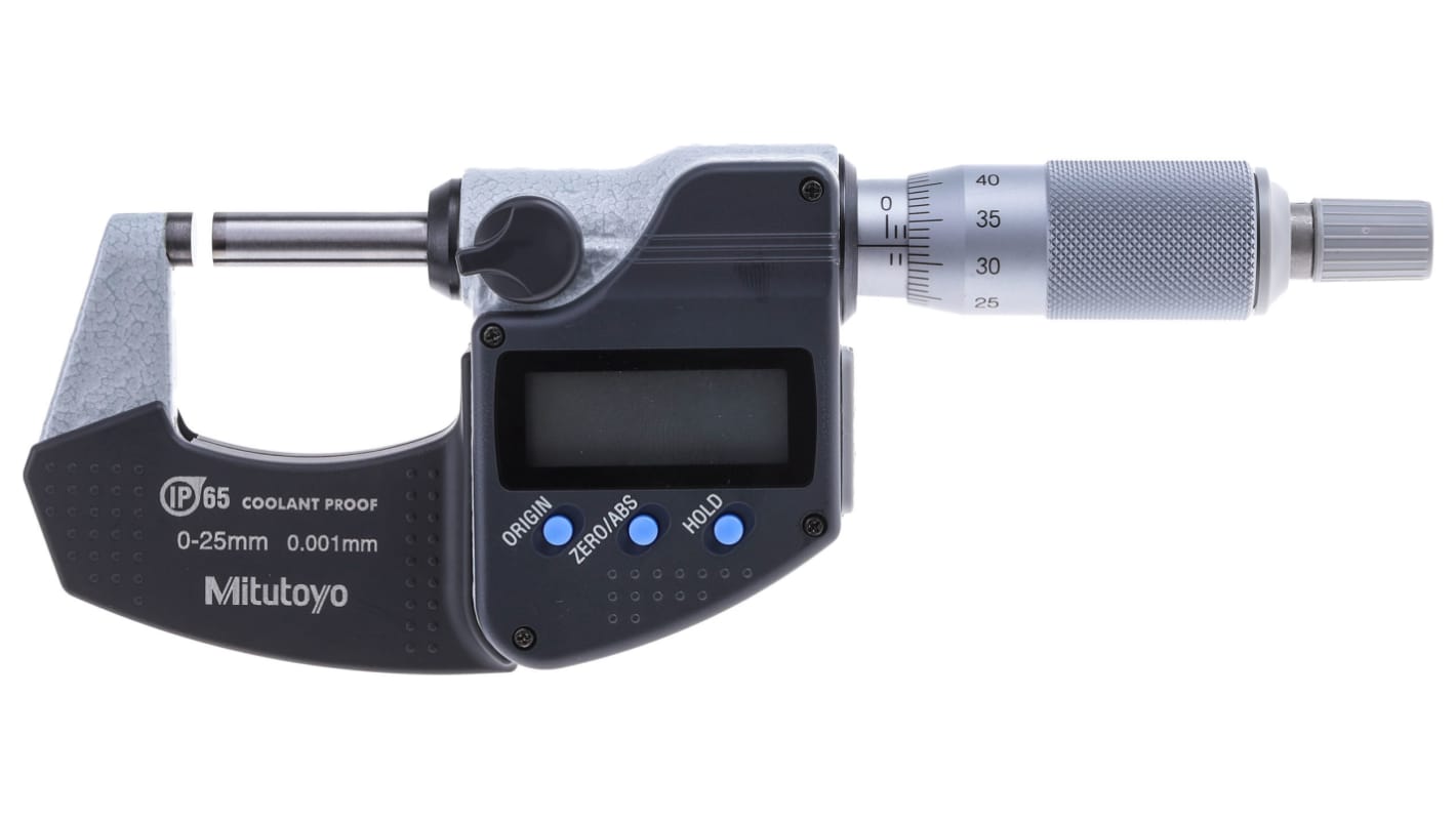 Mitutoyo 293-230-30 External Micrometer, Range 0 mm →25 mm