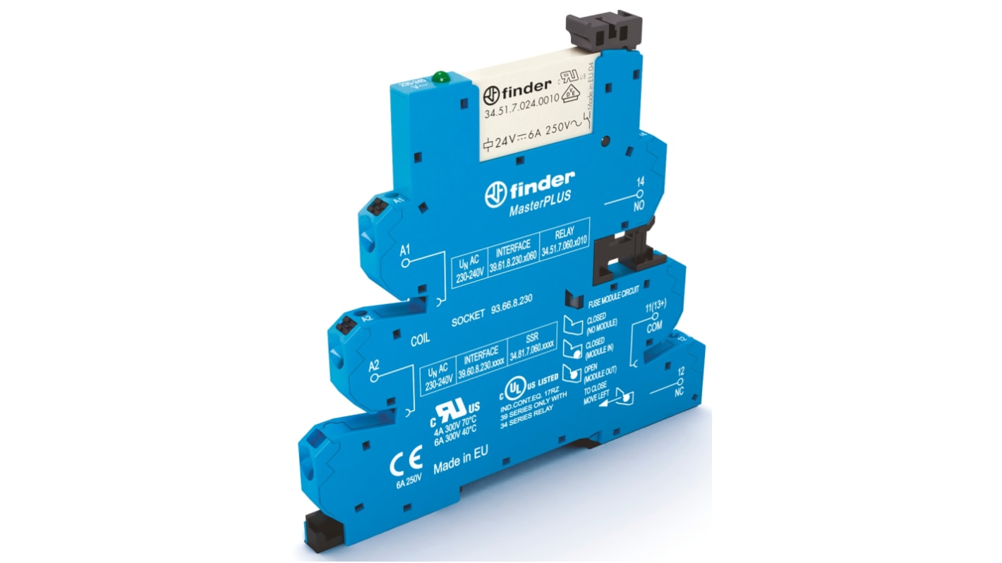 Finder  DIN Rail Mount Interface Relay, 110V ac/dc Coil, SPDT
