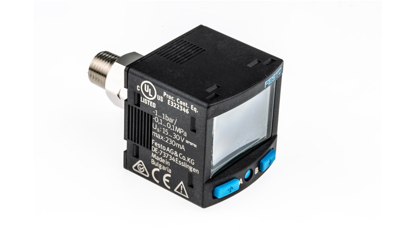 Festo Pressure Sensor, 30V dc, IP40 1bar