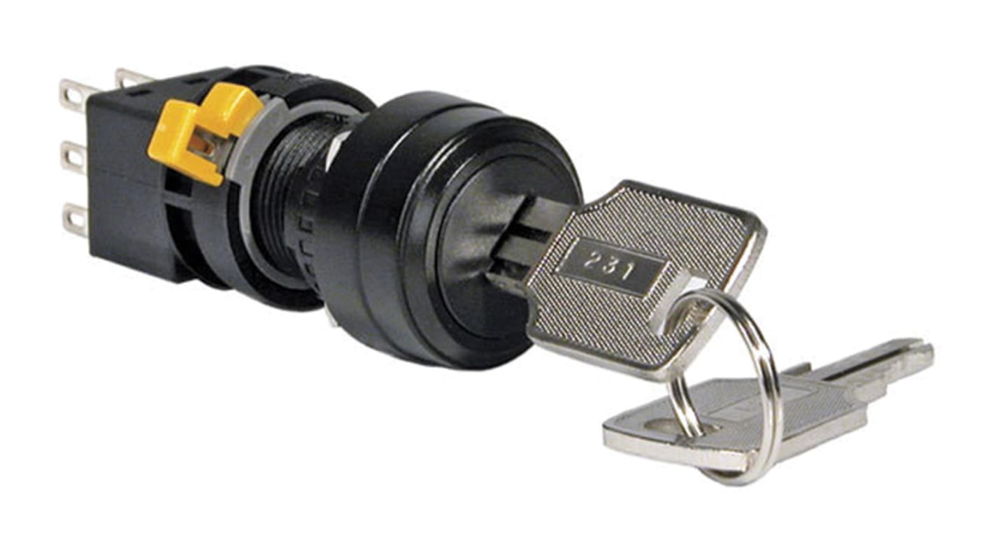 IP65 Push Button Switch, DPDT, 100 mA 3-Way Common-Key