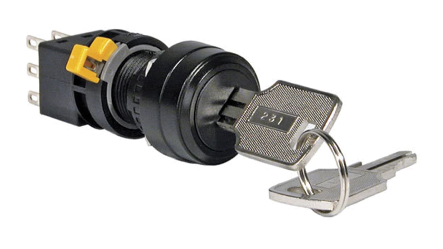 IP65 Push Button Switch, DPDT, 100 mA 3-Way Common-Key