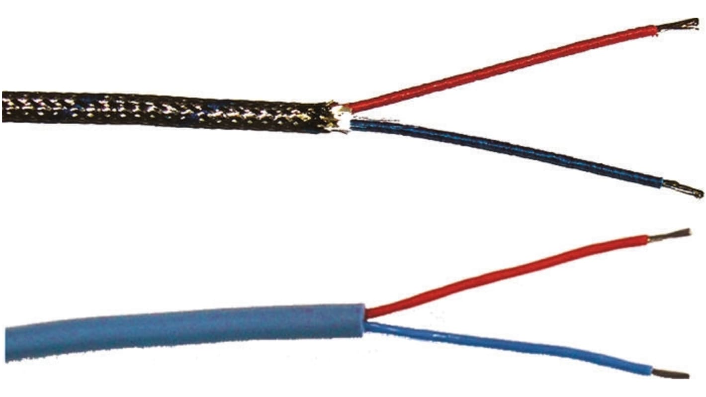 Jumo Type L Thermocouple & Extension Wire, 25m, Unscreened, Fibreglass Insulation, +350°C Max