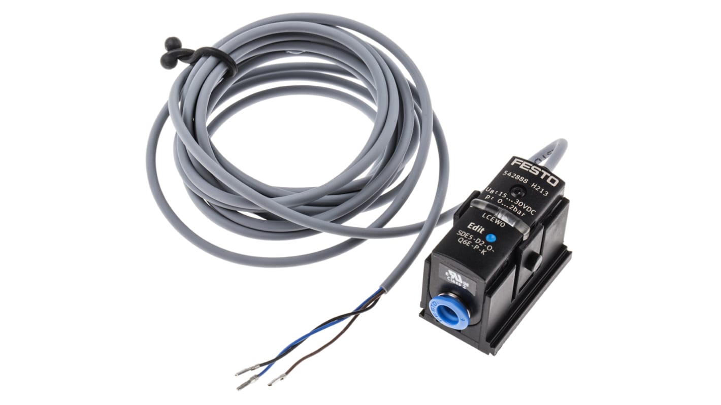 Festo Pressure Sensor, 15 to 30V dc, IP40 2bar
