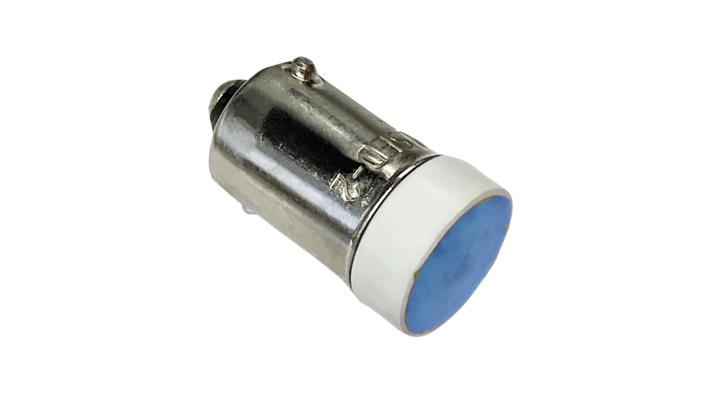 LED Indicator Lamp, BA9, Blue, Multichip, 10.6mm dia., 12V