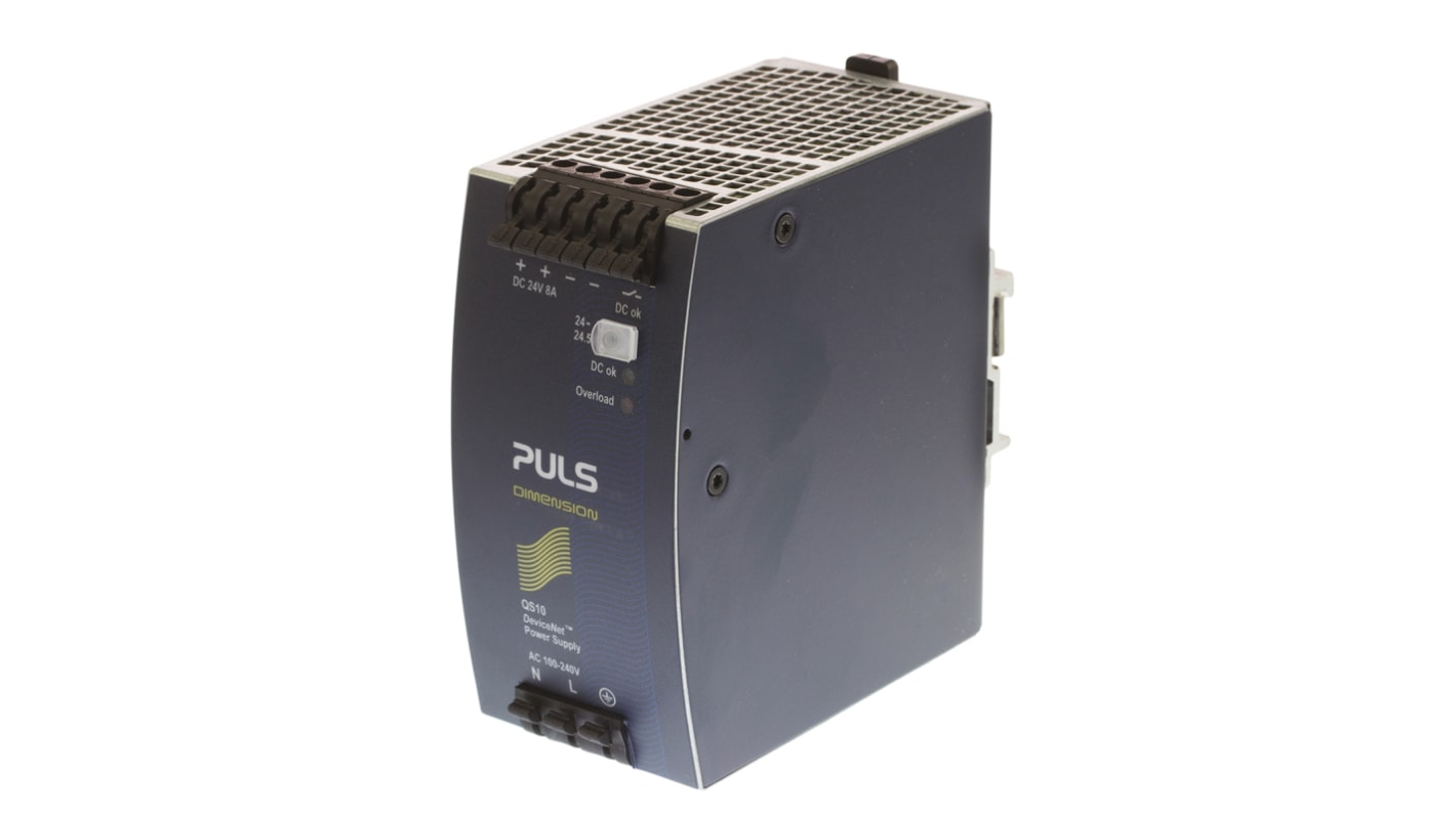 PULS DIMENSION Q Switch Mode DIN Rail Power Supply, 100 → 240V ac ac, dc Input, 24V dc dc Output, 8A Output, 192W