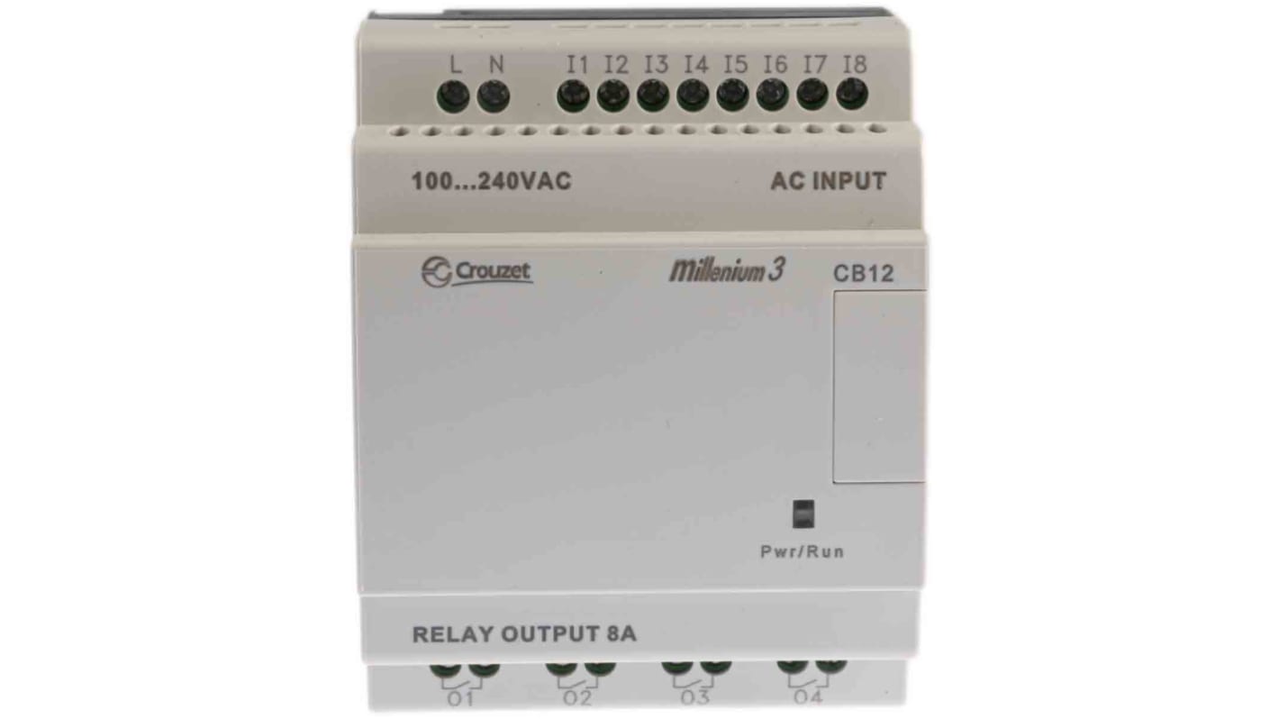 Crouzet, Millenium 3, Logic Module - 8 Inputs, 4 Outputs, Relay, Front Panel Interface