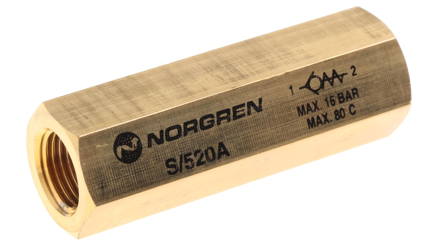 Norgren S/520 Non Return Valve G 1/8 Female Inlet, G 1/8 Female Outlet, 0.3 to 16bar
