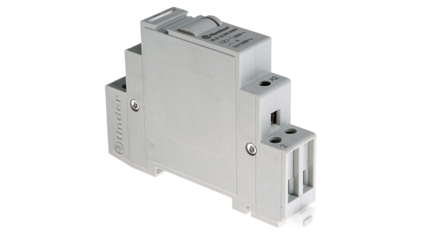 Finder DIN Rail Latching Power Relay, 230V ac Coil, 16A Switching Current, SPST