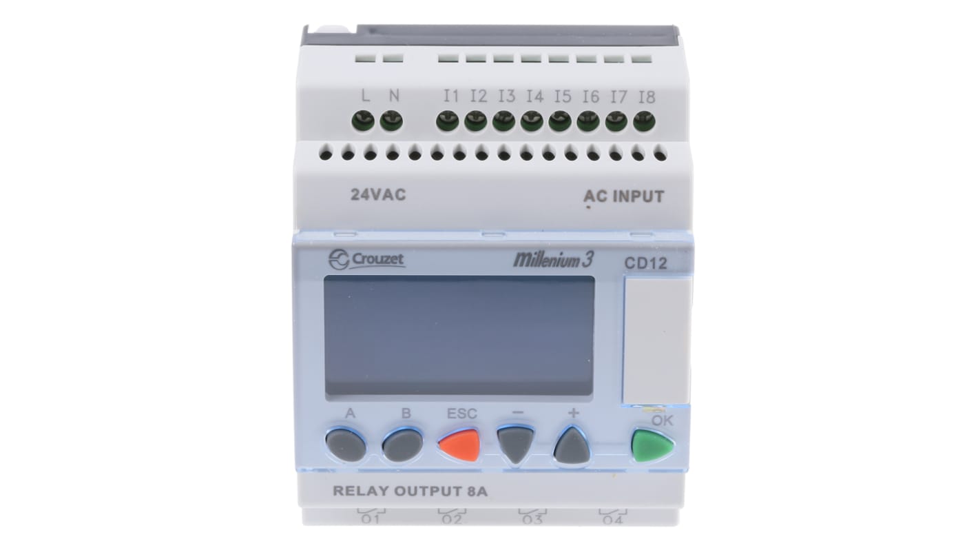 Crouzet, Millenium 3, Logic Module - 8 Inputs, 4 Outputs, Relay, Front Panel Interface