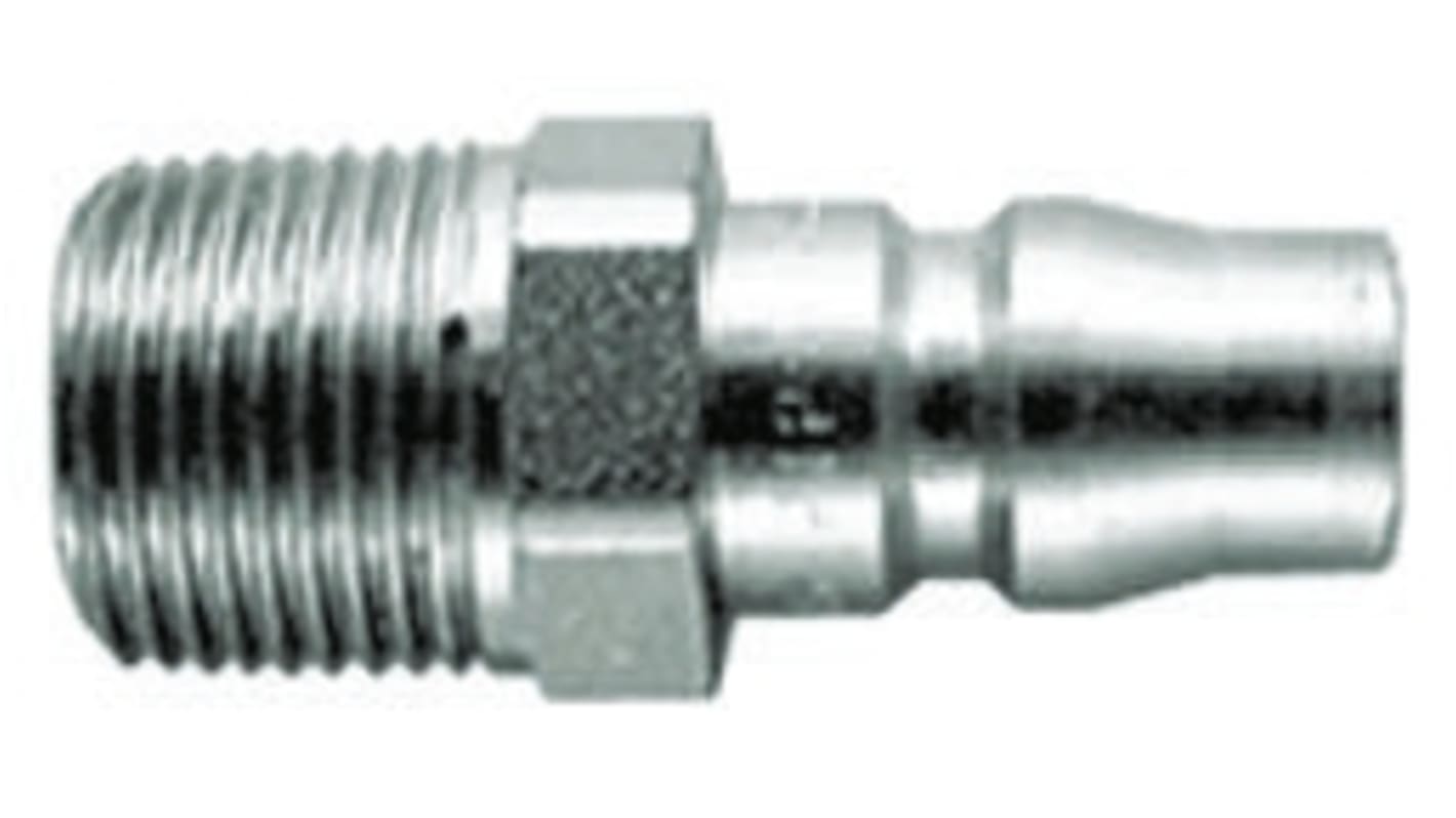 CEJN Steel Male Pneumatic Quick Connect Coupling, R 1/4 Male Threaded