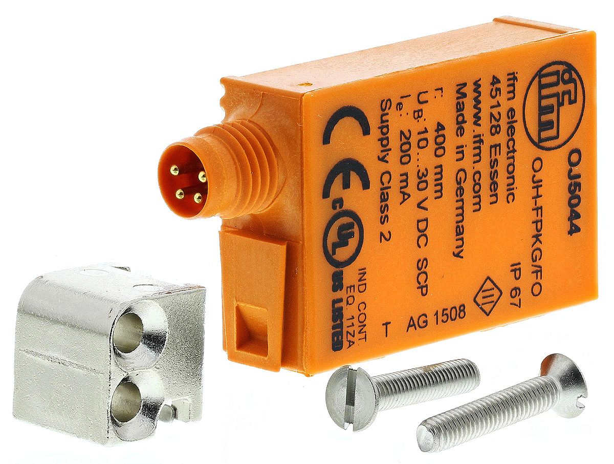 ifm electronic Diffuse Photoelectric Sensor, Block Sensor, 15 mm → 400 mm Detection Range