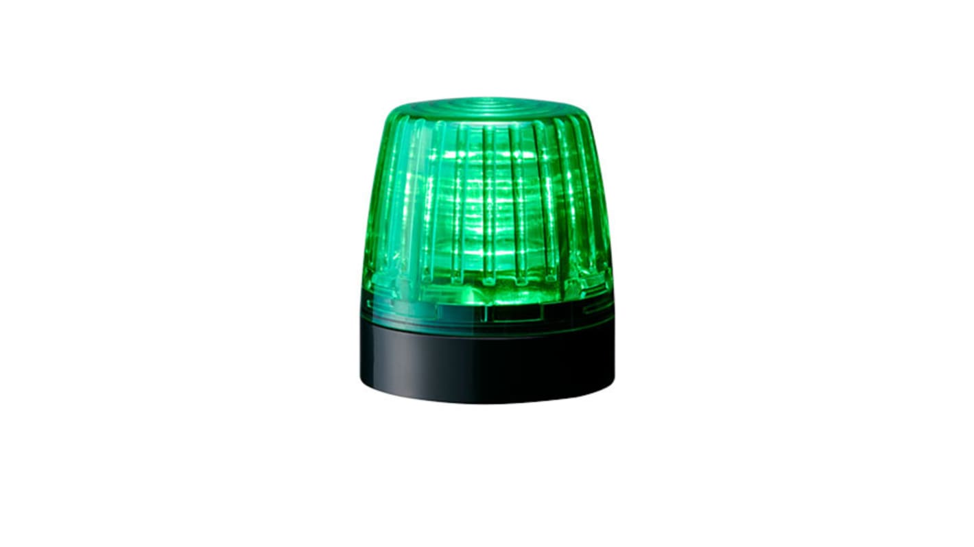 Patlite NE-A Series Green Steady Beacon, 24 V dc, Surface Mount, LED Bulb, IP65