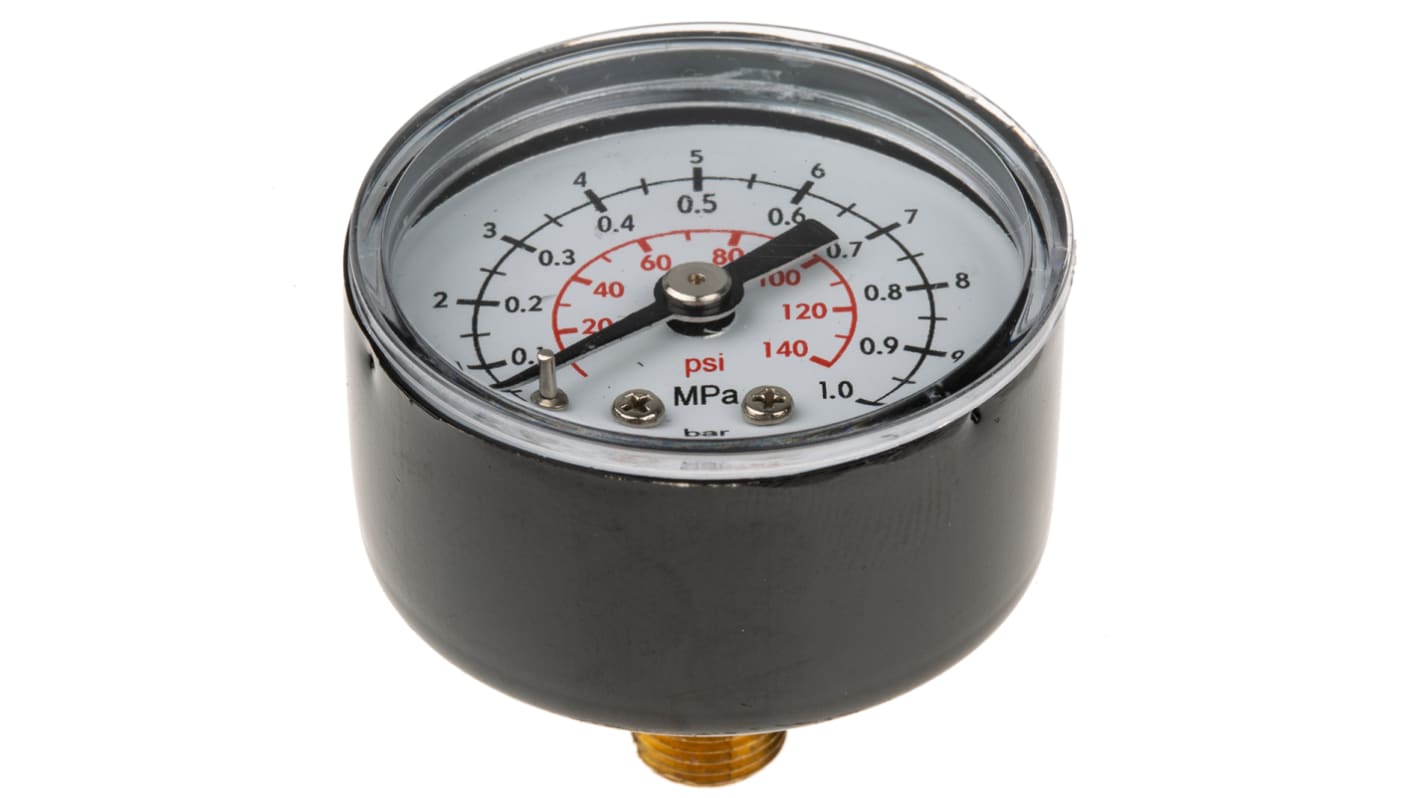 IMI Norgren R 1/8 Dial Pressure Gauge 10bar, 18-013-989, 0bar min.