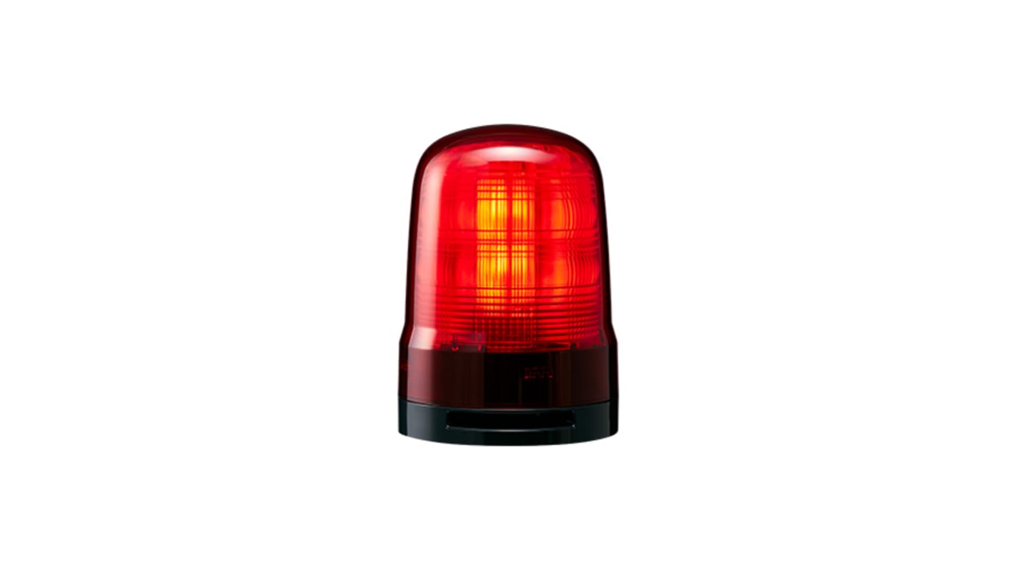 Patlite SF Series Red Sounder Beacon, 12→24 VDC, IP66, Base Mount