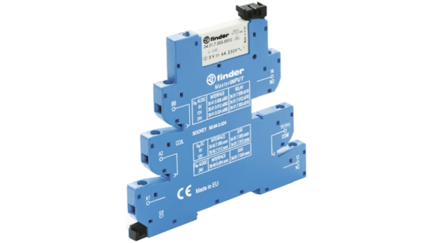 Finder  DIN Rail Mount Interface Relay, 12V ac/dc Coil, SPDT