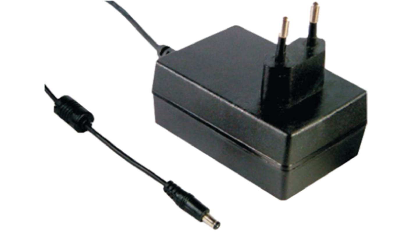 Mean Well 18W Plug-In AC/DC Adapter 24V dc Output, 750mA Output