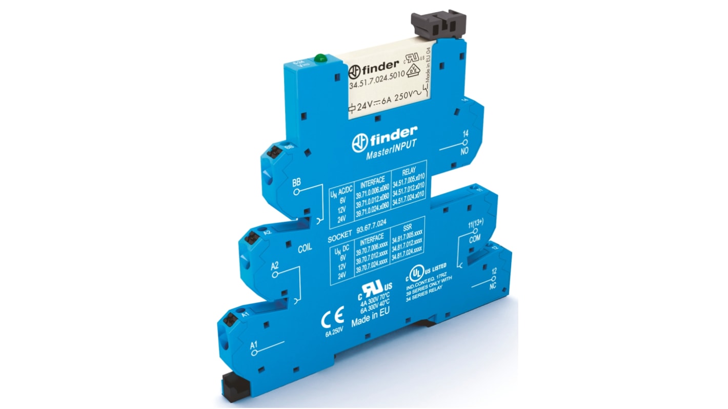 Finder  DIN Rail Mount Interface Relay, 230V ac Coil, SPDT