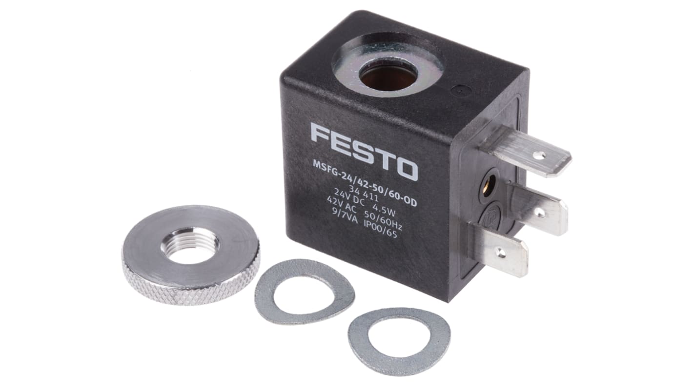 Festo 24 V dc, 42 V ac Solenoid Valve Coil