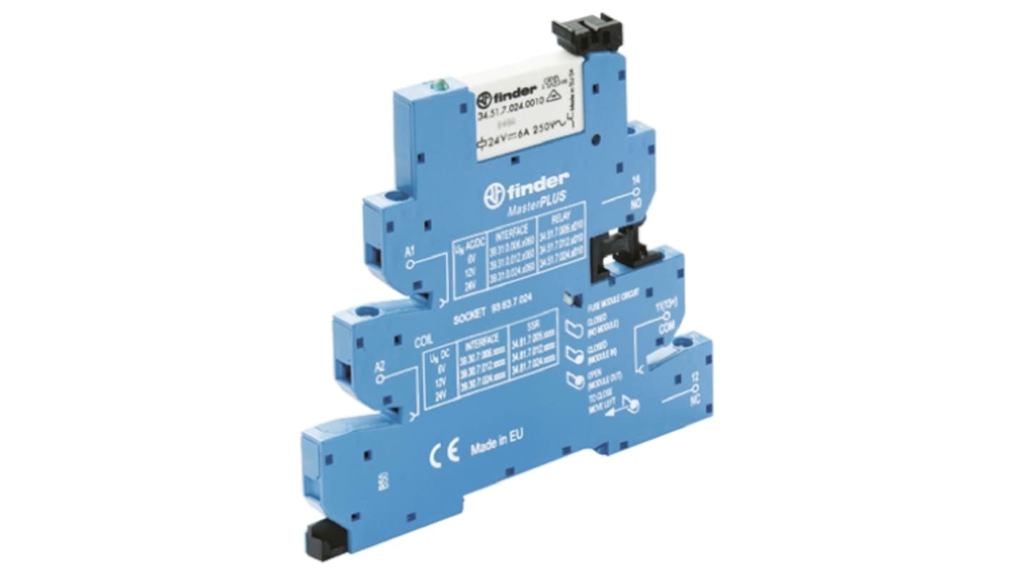 Finder  DIN Rail Mount Interface Relay, 125V ac Coil, SPDT