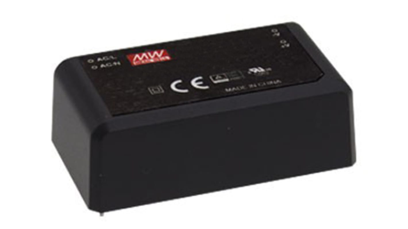 Mean Well Switching Power Supply, 12V dc, 2.5A, 30W, 1 Output 85 → 264V ac Input Voltage