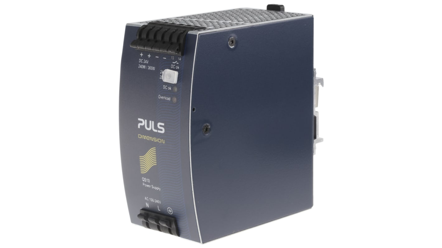PULS DIMENSION Q Switch Mode DIN Rail Power Supply, 100 → 240V ac ac, dc Input, 24V dc dc Output, 10A Output,
