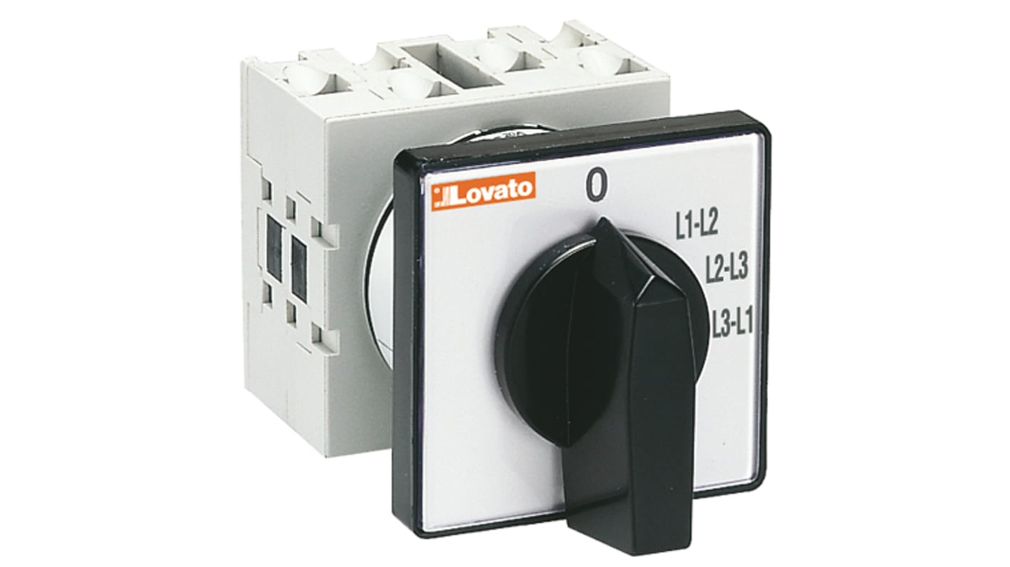 Lovato 4 Position 30° Rotary Switch, 16A, Knob Actuator