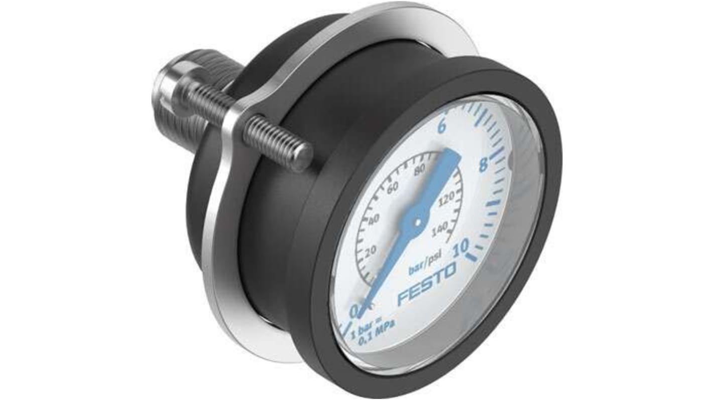 Festo Pressure Gauge 10bar, FMA-50-10-1/4-EN, 0bar min., 159599