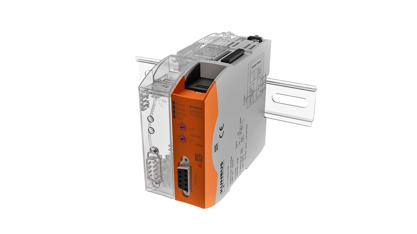 Kunbus PLC Expansion Module for use with RevPi Connect(+), RevPi Core(3), RevPi Core(3+), RevPi Gate, 22 x 101 x 115