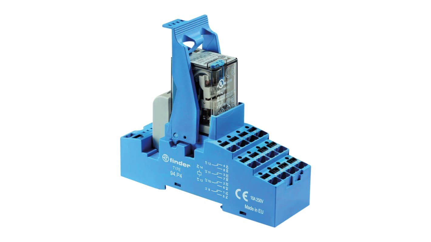 Finder  DIN Rail Mount Interface Relay, 110V ac Coil, 7A Load Current, 4PDT