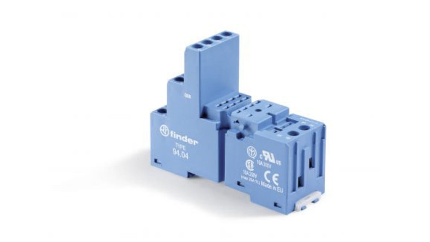 Finder 94 Relay Socket for use with 55/85 Series Relays, DIN Rail