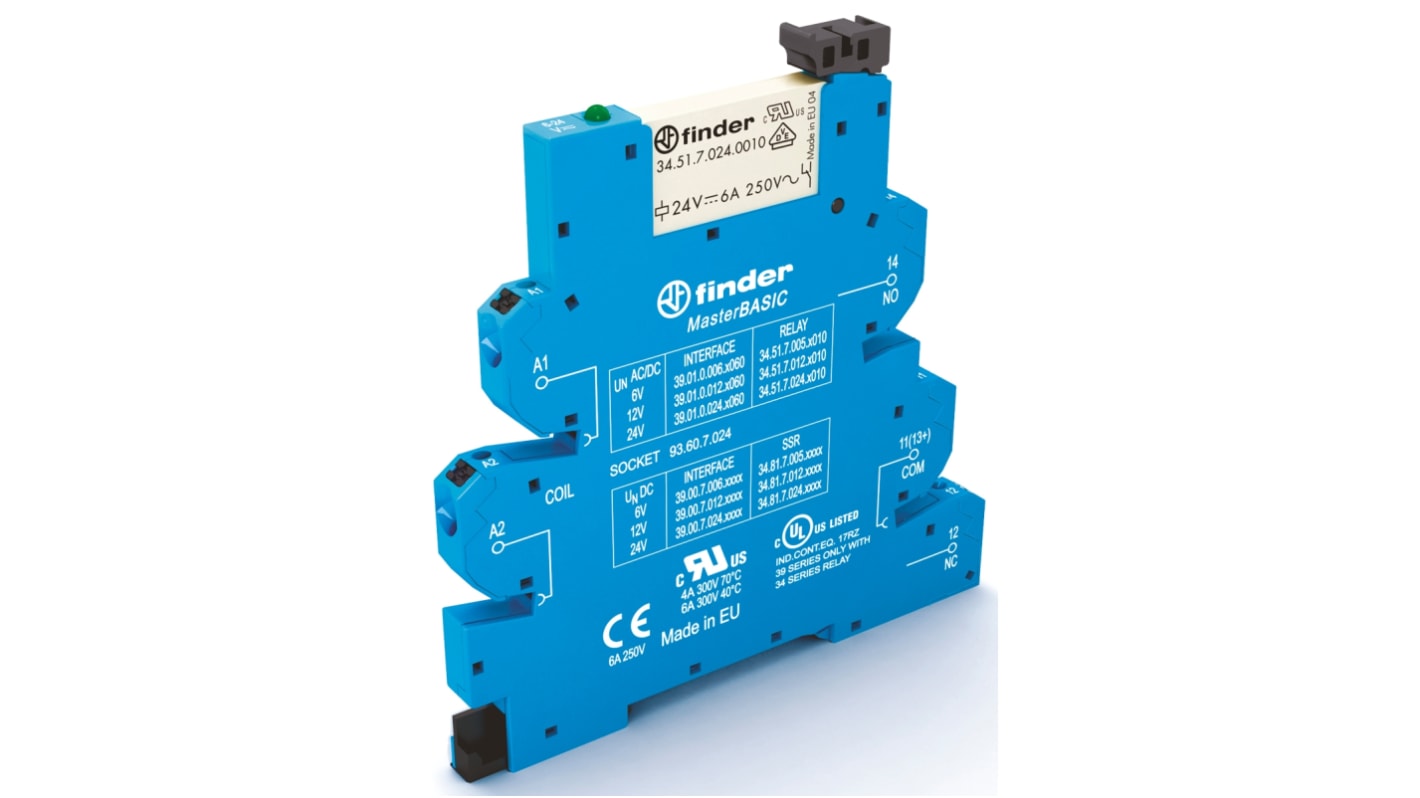 Finder  DIN Rail Mount Interface Relay, 110V ac/dc Coil, SPDT