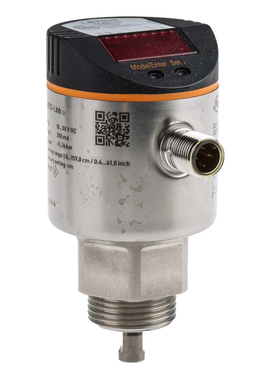 ifm electronic Electronic Level Sensor, PNP Output, Stainless Steel Body