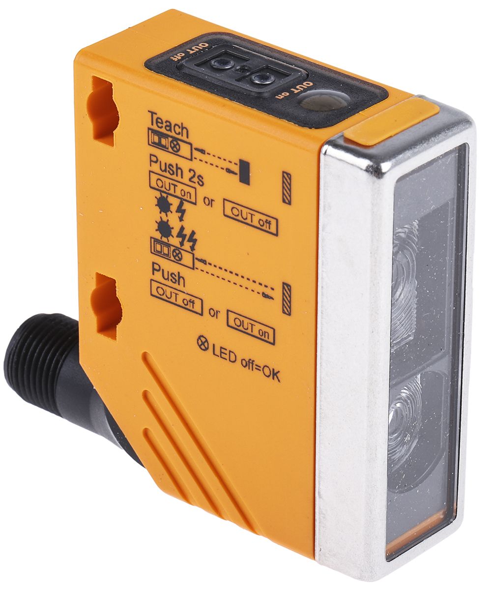 ifm electronic Diffuse Photoelectric Sensor, Block Sensor, 50 mm → 1.8 m Detection Range