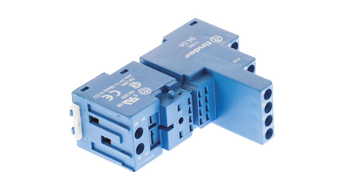 Finder 94 Relay Socket for use with 55.34, 85.04, 55.32 Series Relay 14 Pin, Screw Fitting, 250V ac