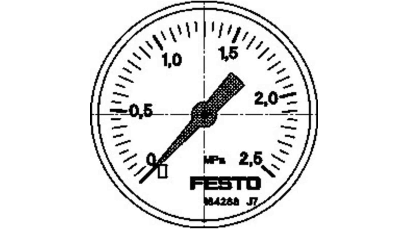 Festo G 1/4 Dial Pressure Gauge 2.5bar, MA-50-2,5-1/4-EN, 0bar min., 162837