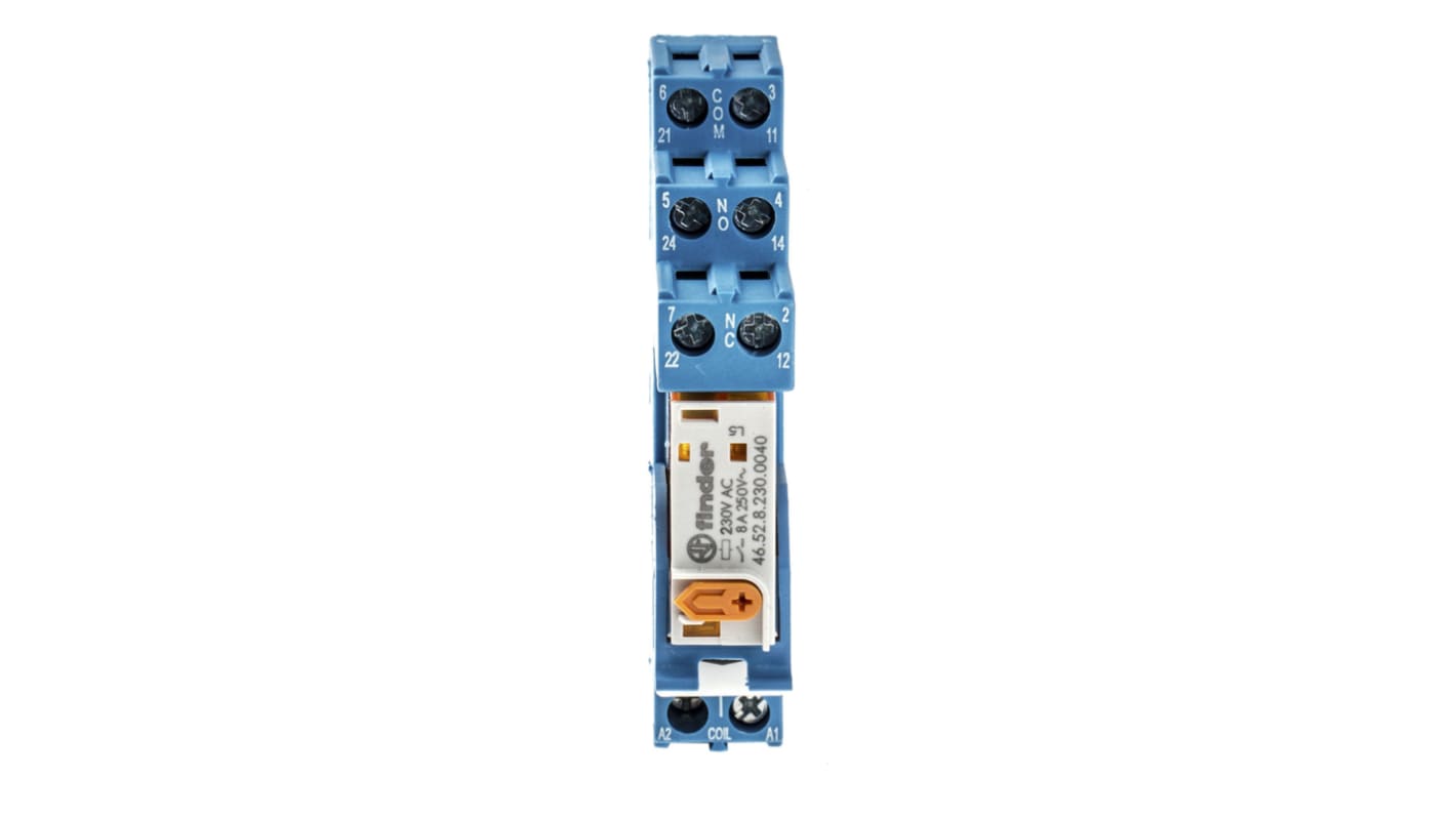 Finder  DIN Rail Mount Interface Relay, 230V ac Coil, DPDT