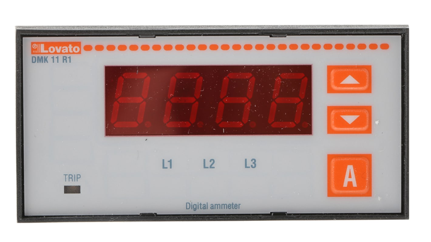 Lovato Digital Ammeter AC, 45mm x 91mm, ±0.5 %