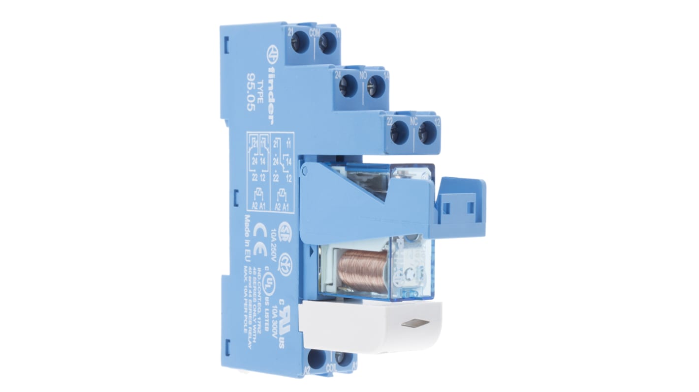 Finder  DIN Rail Mount Interface Relay, 12V dc Coil, SPDT