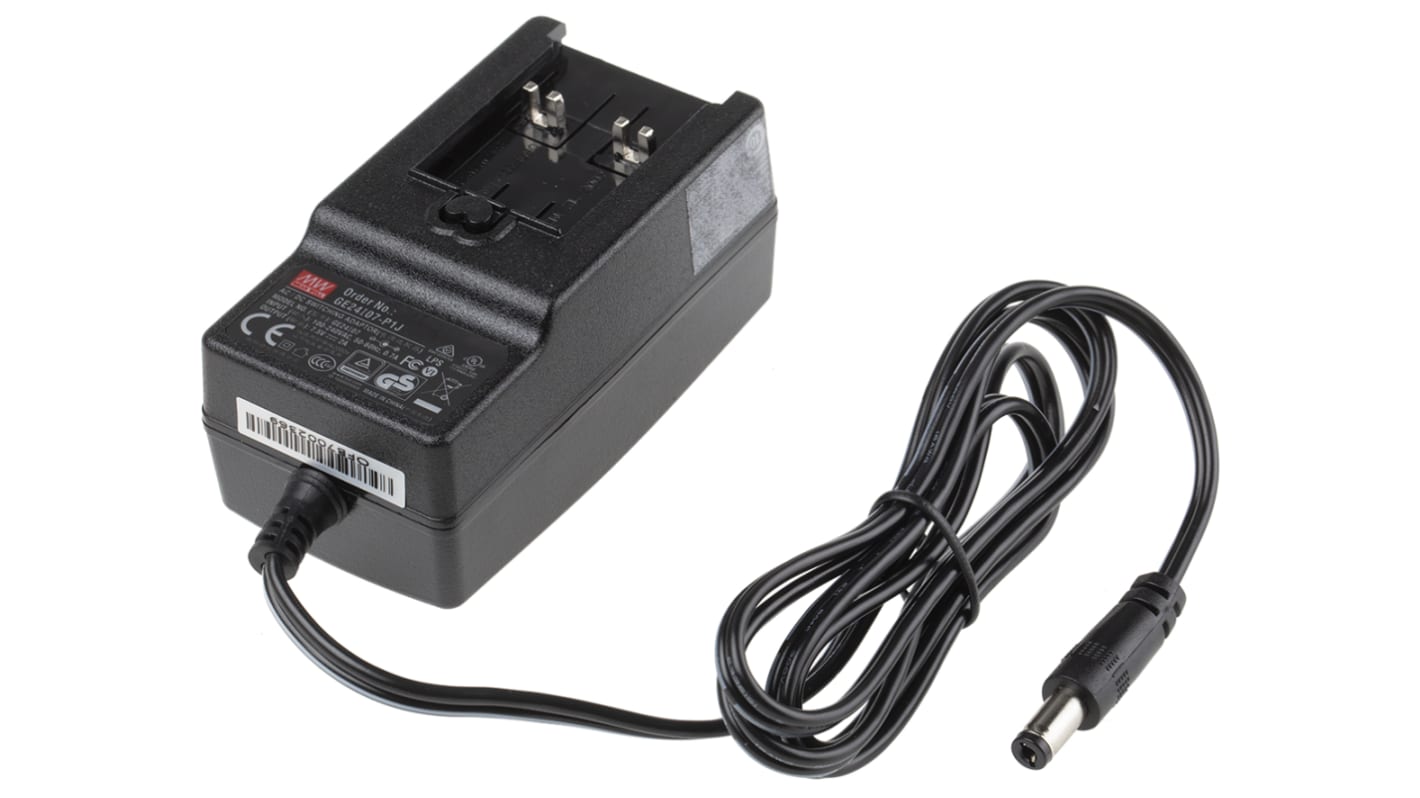 Mean Well 15W Plug-In AC/DC Adapter 7.5V dc Output, 2A Output