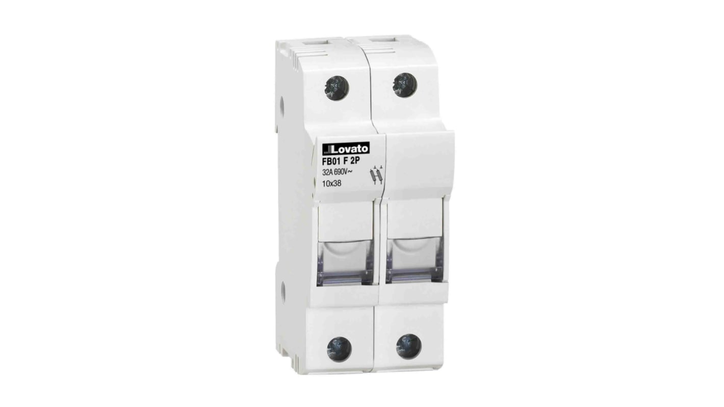 Lovato 32A Rail Mount Fuse Holder, 2P, 690V ac