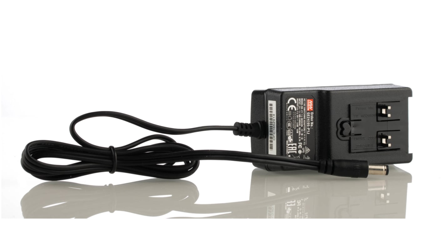 Mean Well 15W Plug-In AC/DC Adapter 5V dc Output, 3A Output