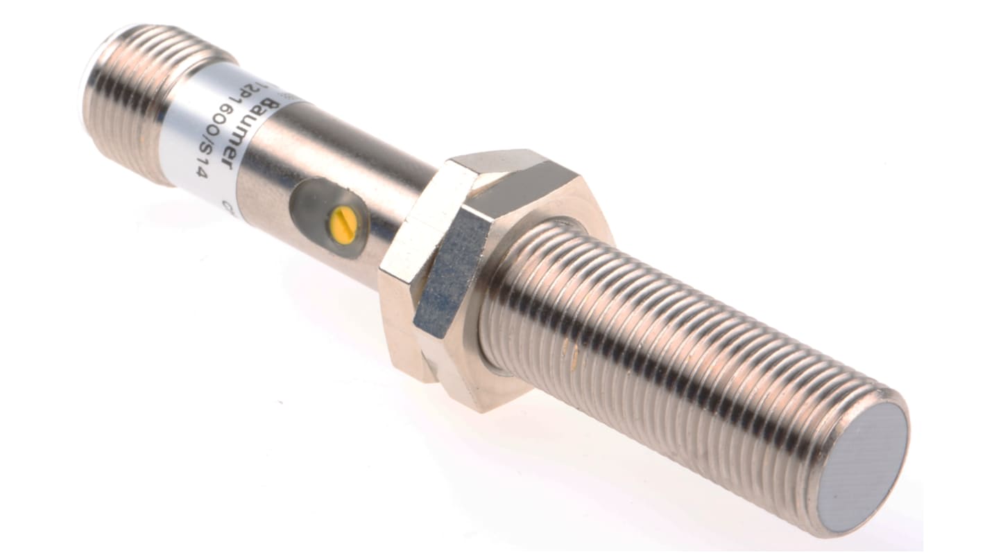 Baumer Capacitive Barrel-Style Proximity Sensor, M12 x 1, 4 mm Detection, PNP Output, 10 → 30 V dc, IP65