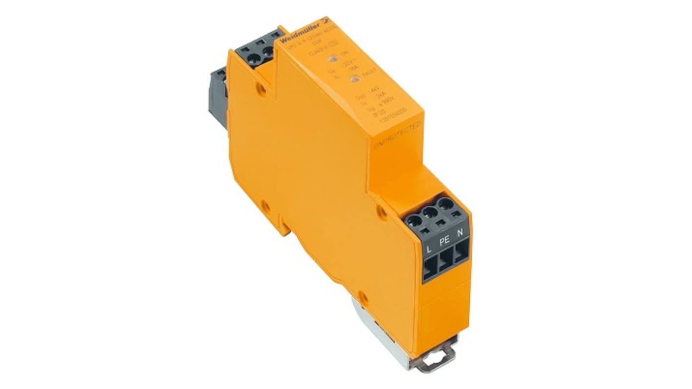 Single Phase Surge Protector, 16A, DIN Rail Mount