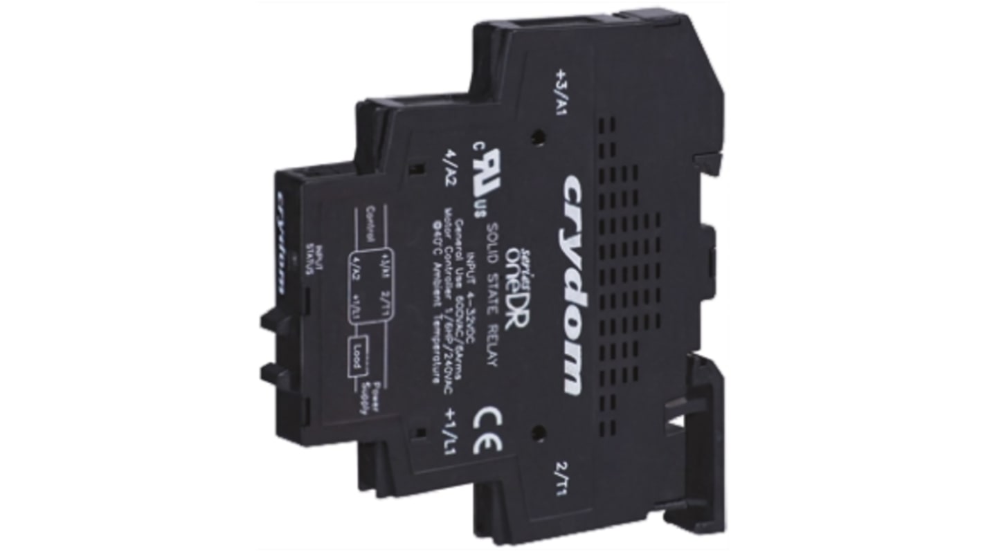 Sensata / Crydom DIN Rail Solid State Interface Relay, 6 A rms Max Load, 280 V rms Max Load, 265 V rms Max Control