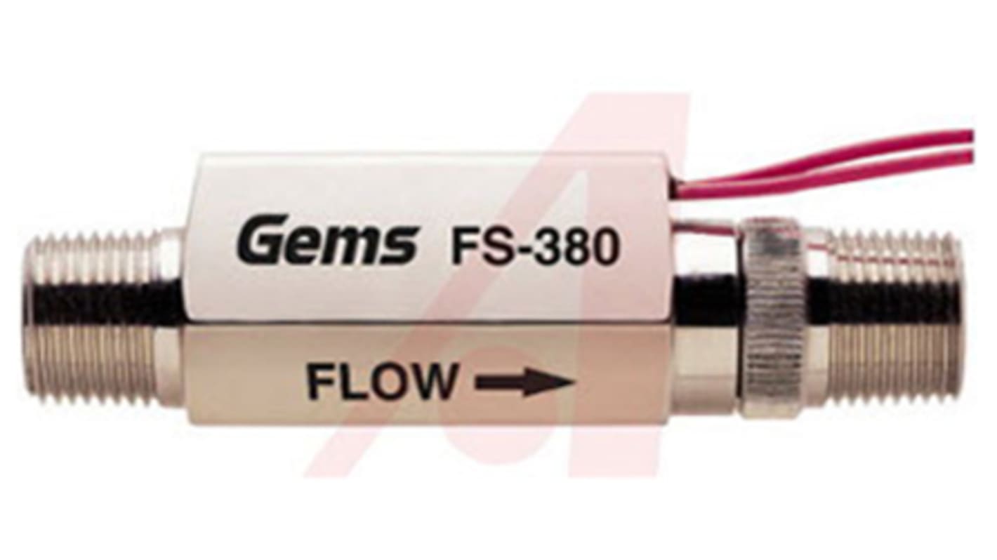 Gems Sensors FS-380 Series Piston Flow Switch for Liquid, 0.5 gal/min Max